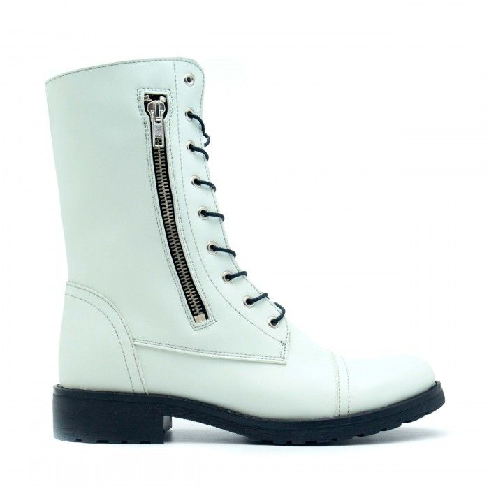 white vegan leather boots