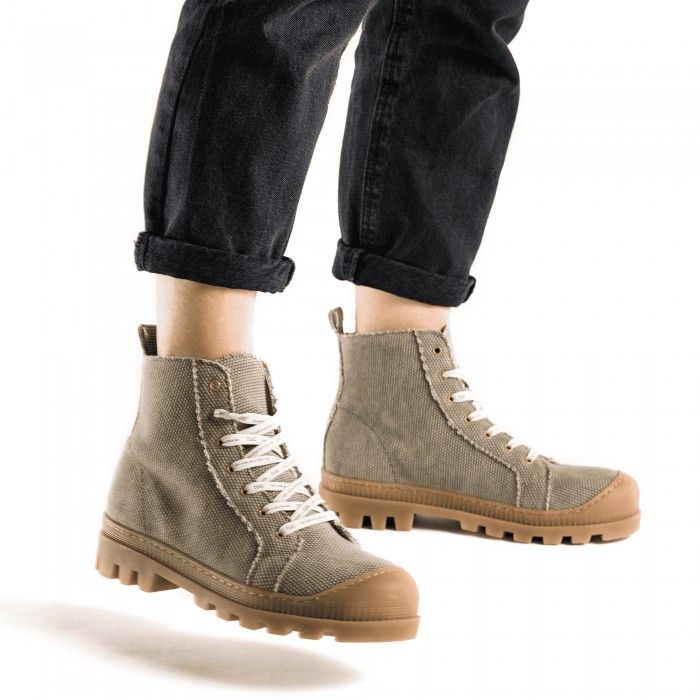 Noah Green Organic Cotton vegan sneaker boots