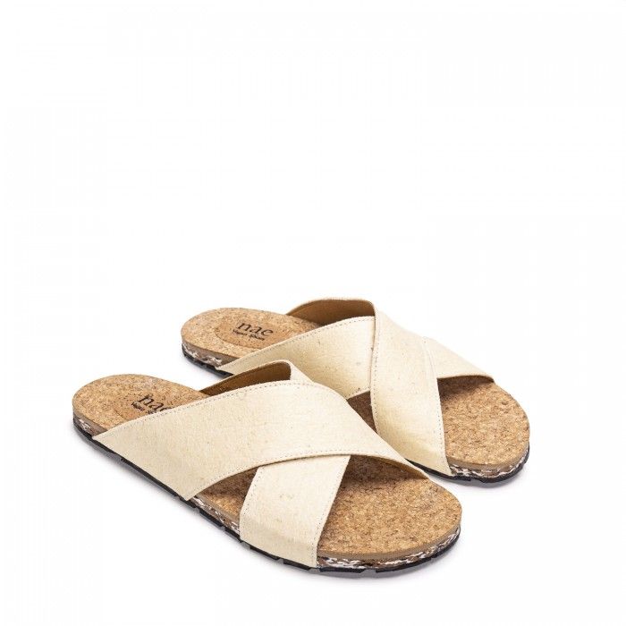 Gaia White vegan sandals