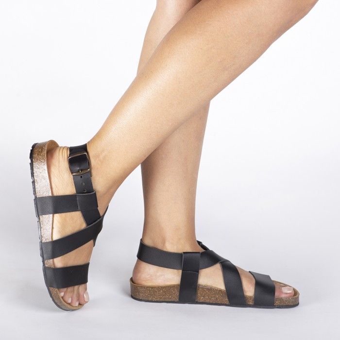 Ambro Black vegan sandals