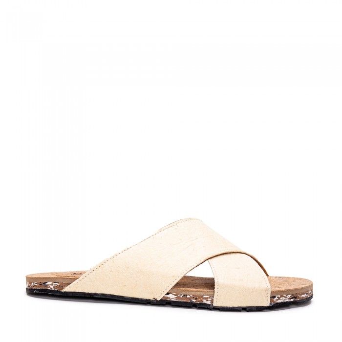Gaia White vegan sandals