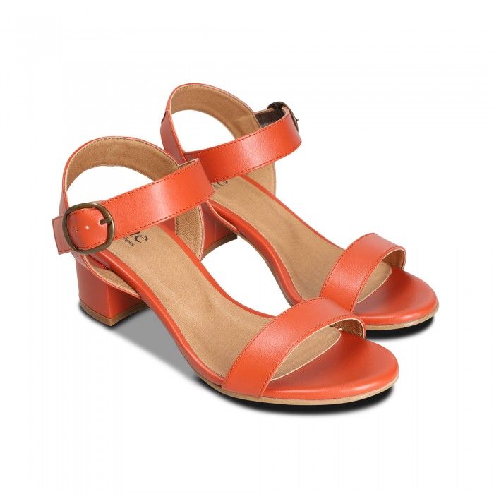 Zinnia Orange vegan sandals