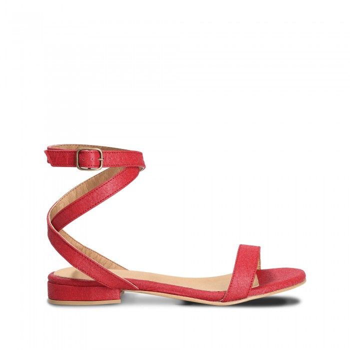 Basil Red vegan sandals